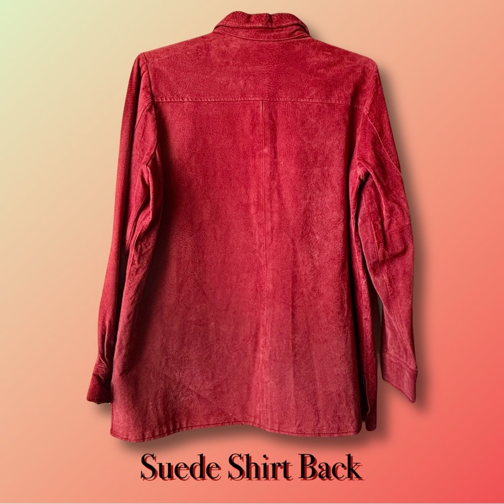 🔴 Classic Red Suede Shirt 🔴 - Picture 2 of 4